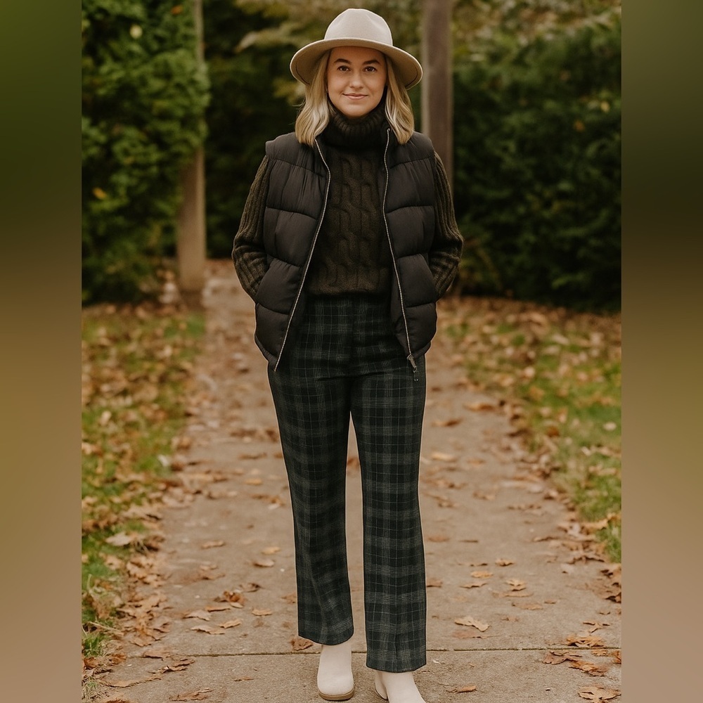 Sag Harbor Vintage Navy Plaid Pants
